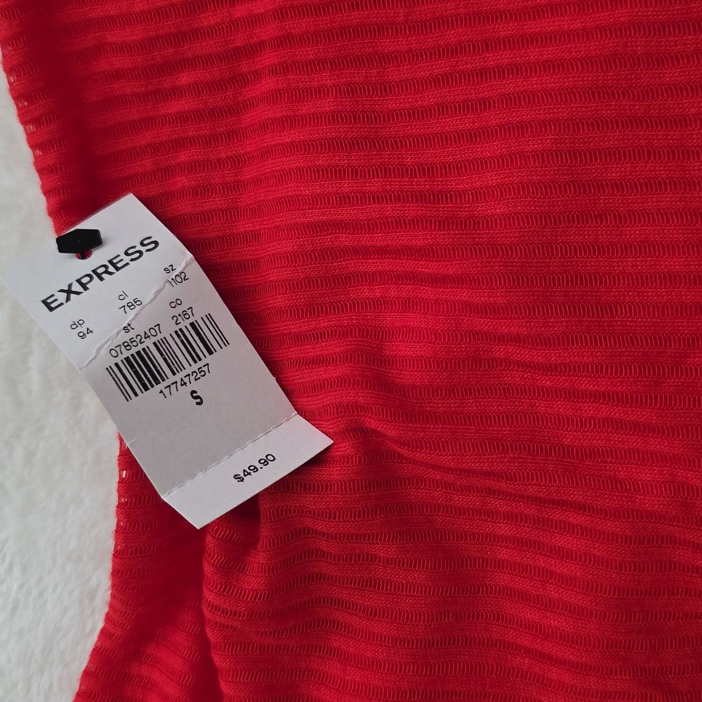 EXPRESS Vibrant Red Ribbed Dress - Picture 4 of 4
